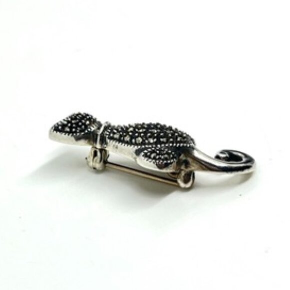 JUDITH JACK STERLING SILVER MARCASITE CAT BROOCH PIN VINTAGE SIGNED 925 - Picture 7 of 13